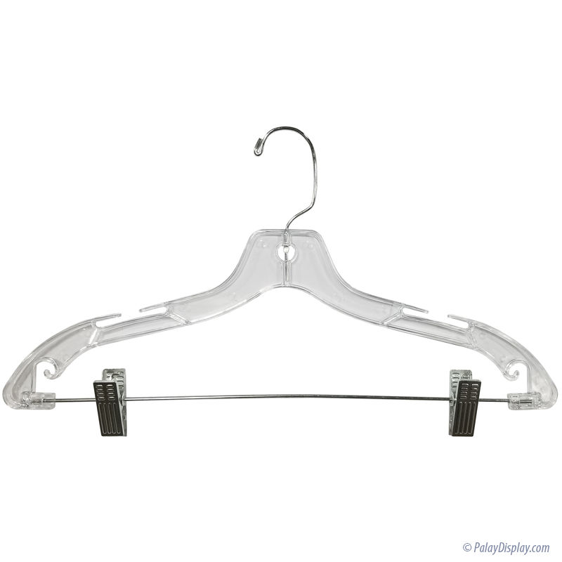 Clear Heavyweight Suit Hanger - Suit Hanger With Clips - Clear Suit Hanger