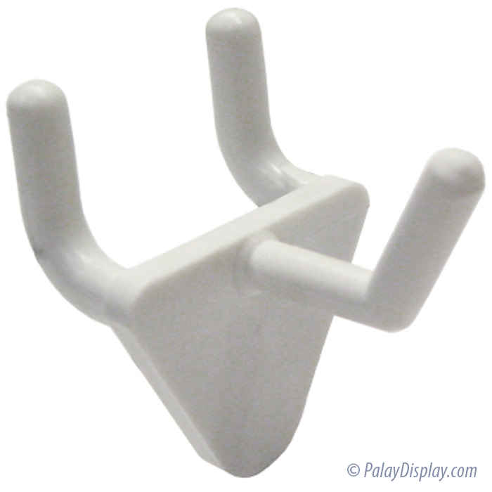 White Plastic Pegboard Hooks and White Plastic Slatwall Hooks