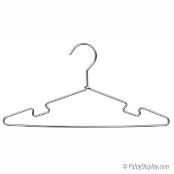 Metal Hangers - Metal Hanger - Chrome Hanger - Chrome Hangers -  Salespersons Hangers - Hangers - 14 Polished Chrome Hanger with Notches