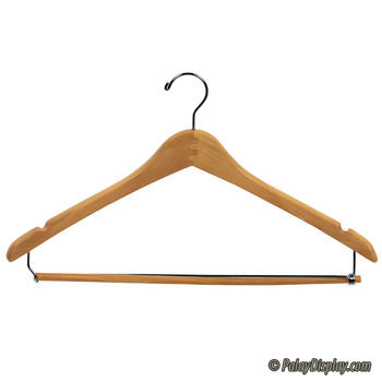 Order Natural Wood Suit Hanger With Chrome Hook - 17