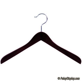 Amherst 18 Curved Walnut Coat Hanger - Curved Wood Hangers - Hangers -  Wood Coat Hangers