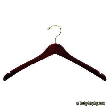 17” Walnut Wood Hanger- Brass Hook