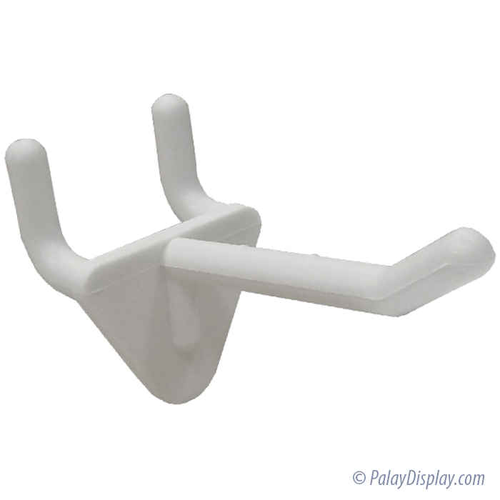2" White Plastic Pegboard Hooks and White Plastic Slatwall Hooks