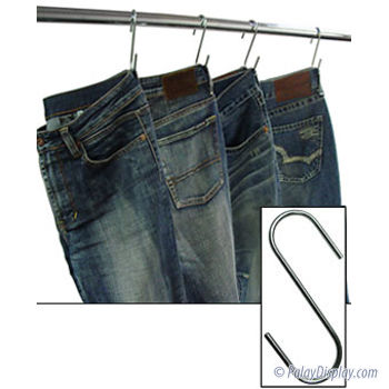 4 S Hook Jean Hanger - Zinc - S Hook - S-Hook - Jean Hangers - Pant Loop  Hanger