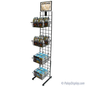 Grid Basket Floor Display - Single-Sided