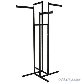 4 Way Clothing Rack - 4 Straight Flag Arms