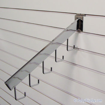 5 J Hook Rectangular Slatwall Waterfall - Chrome