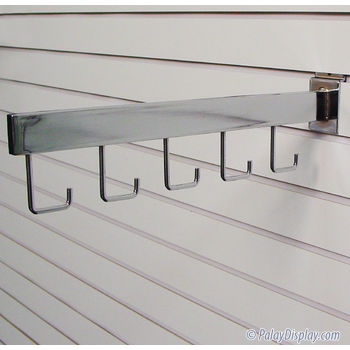 5 J Hook Straight Slatwall Faceout - Chrome