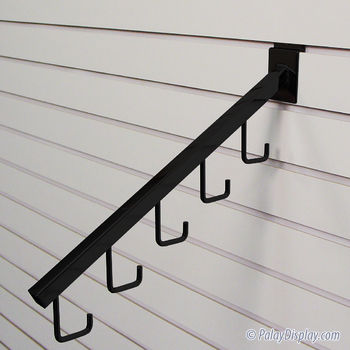 5 J hook Square Slatwall Waterfall - Black