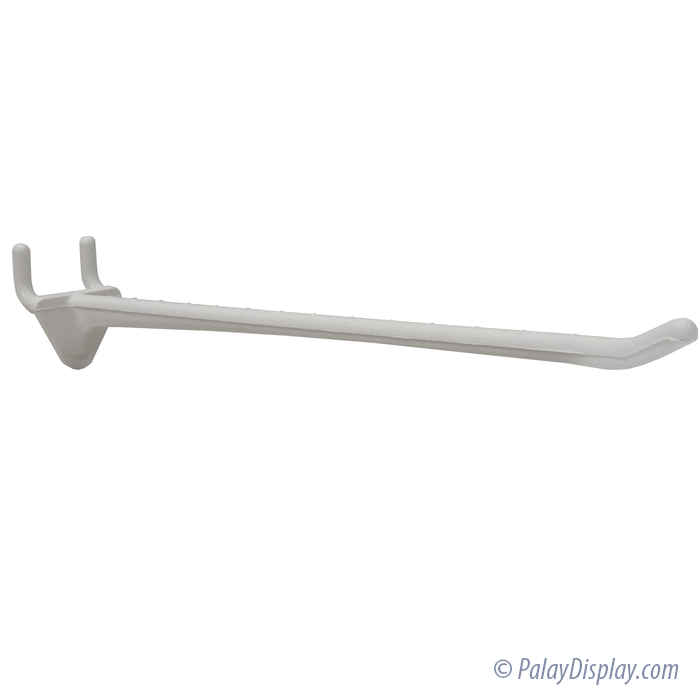8 Inch White Plastic Pegboard Hook 8 Inch White Plastic Slatwall Hook