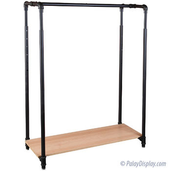 Pro Series Adjustable Pipe Clothing Rack with Shelf