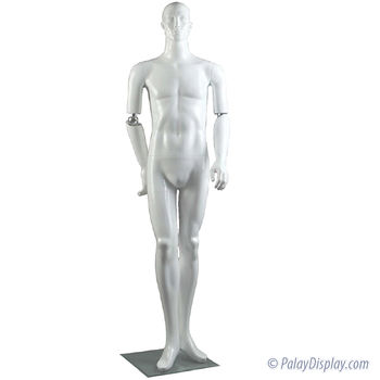 Male 3/4 Body Mannequin with Removable Arms, Grey Color