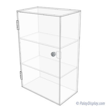 Acrylic Countertop Display Case - Tower 2 Shelf