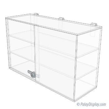 Acrylic Gridwall Display Case - Rectangular 2 Shelf