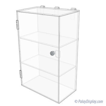 Acrylic Gridwall Display Case - Tower 2 Shelf