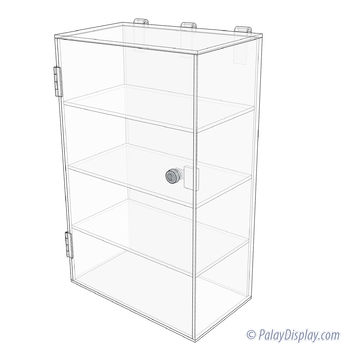 Acrylic Gridwall Display Case - Tower 3 Shelf