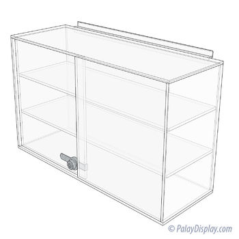 Acrylic Slatwall Display Case - Rectangular 2 Shelf