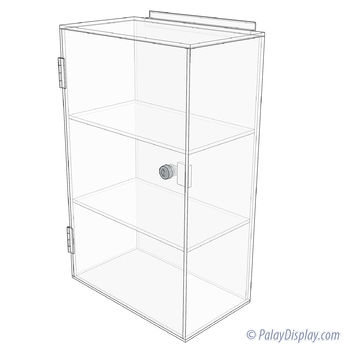 Acrylic Slatwall Display Case - Tower 2 Shelf