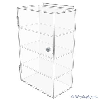 Acrylic Slatwall Display Case - Tower 3 Shelf