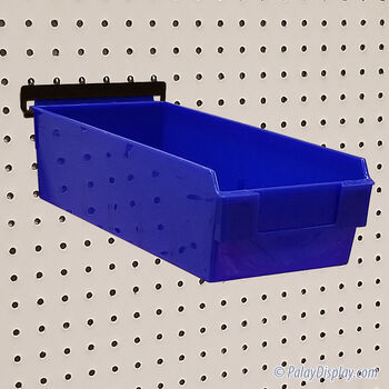 Blue Shelfbox 300 Display Bin w/ Peg Adaptor
