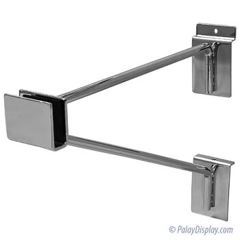 Braced Slatwall Hangrail Bracket - Chrome