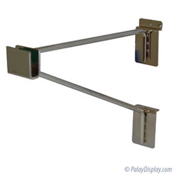 Braced Rectangular Slatwall Hangrail Bracket - Chrome