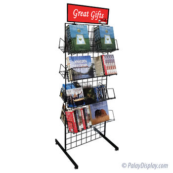 Gridwall Media Shelf Display - Double Sided