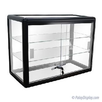 Black Economy Display Case - Rectangular Countertop