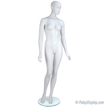 Eve Mannequin Arms by Side Right Leg Forward Cameo White