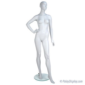 Eve Mannequin Right Hand on Hip Left Leg Forward Cameo White