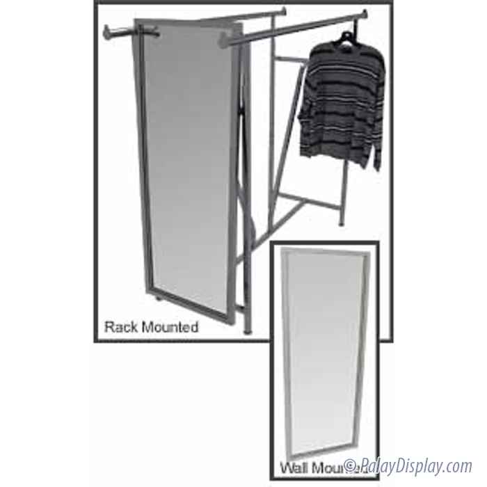 Chrome Framed Mirror Garment Rack Mirror Wall Mount Mirror Retail Mirror