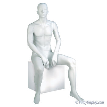 Gene Seated Mannequin Cameo White