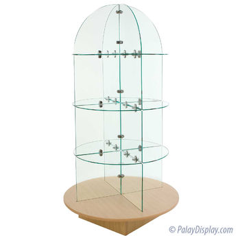 Glass Merchandiser with Round Base