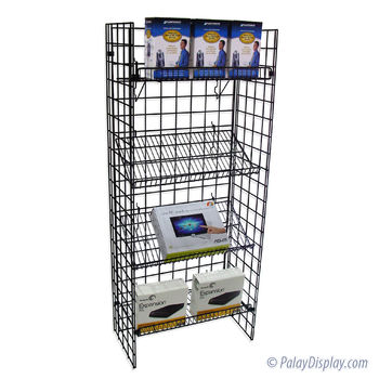 Grid Shelf Display - 2 Straight 2 Slant Shelves