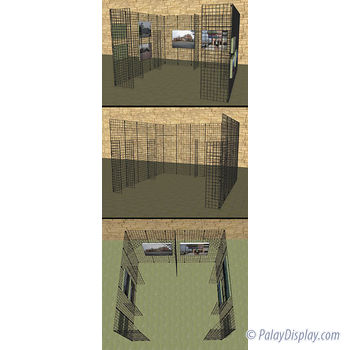 Gridwall Mall Kiosk - Straight Wall - 6FT High