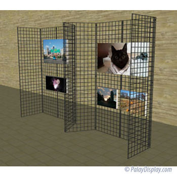 Gridwall Mall Kiosk Wall - 10'L x 7'H