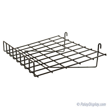 Gridwall Slant Shelf with Lip - Black