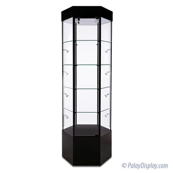 Hexagonal Floor Display Case - Quick Ship