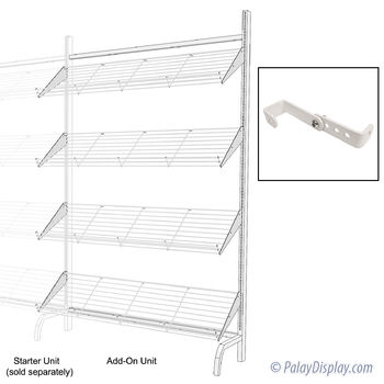 Impact 48 Shoe Shelf Add-On Unit - Impact 48 Rack - Floor Display -  Perimeter Wall Systems - Shoe Racks - Shoe Display Racks