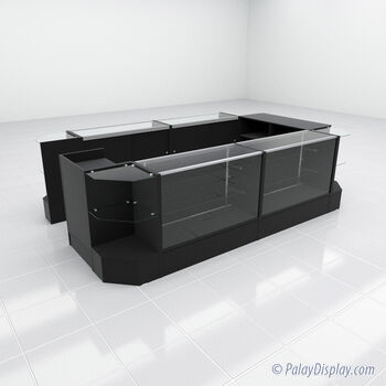 Large Retail Display Case Kiosk - Black