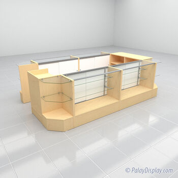 Large Retail Display Case Kiosk - Maple