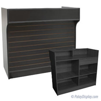 Ledge Top Slatwall Front Register Stand - Knockdown