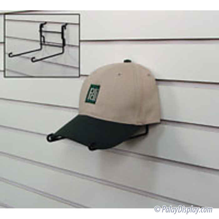 MultiUse Single Cap Display Black Slatwall Hat Displays & Helmet