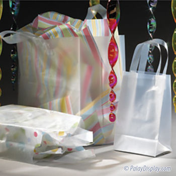 Natural Frosted Shopping Bags - 10