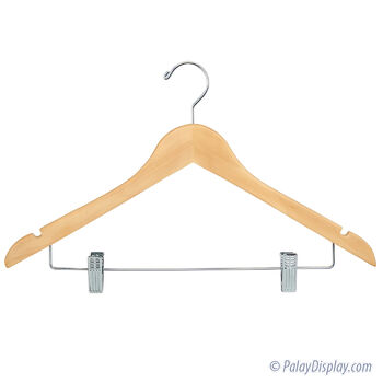 Natural Wood Hangers with Suit Clip