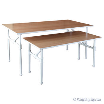 Pro Series Matte White Pipe Nesting Table - Large