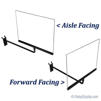 Matte Black Pegboard and Slatwall Sign Holder Faceout