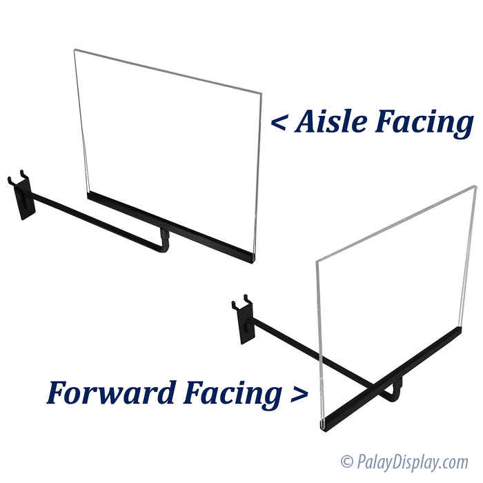 Matte Black Pegboard and Slatwall Sign Holder Faceout Slatwall Sign