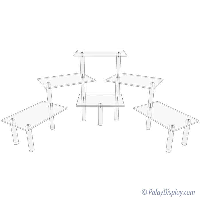 Rectangular Platform Display Countertop Tiered Displays Countertop Displays Palay Display