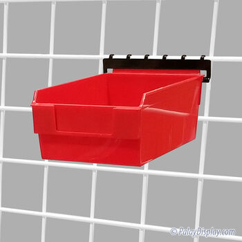 Red Shelfbox 200 Display Bin w/ Grid Adaptor